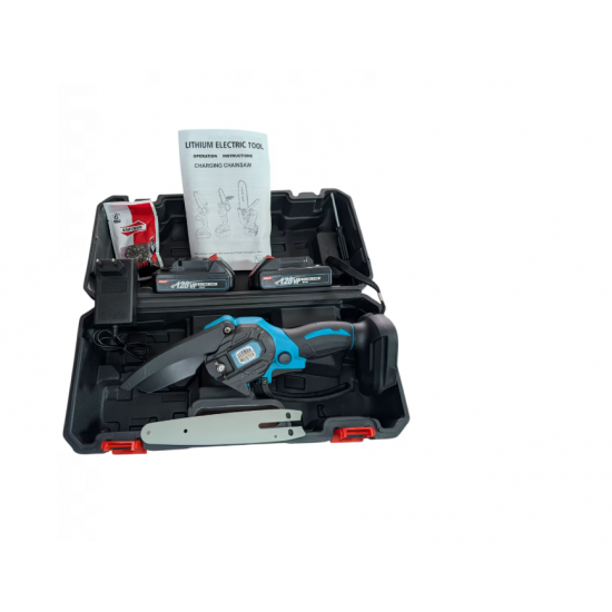Mini drujba electrica GERMAN MEISTER  2 acumulatori acumulator 128V  8 Ah + incarcator inclus