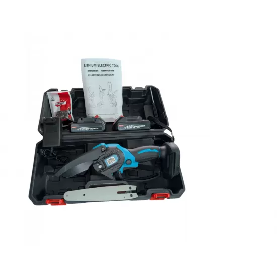 Mini drujba electrica GERMAN MEISTER 2 acumulatori acumulator 128V 8 Ah + incarcator inclus