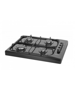 Aragaz  cu 4 arzatoare, 7 kW, emailat negru, butoane laterale - design modern