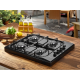 Aragaz  cu 4 arzatoare, 7 kW, emailat negru, butoane laterale - design modern