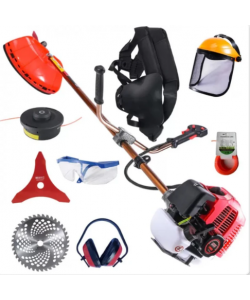 MOTOCOASA PE BENZINA ALFA 7* 7000 PROFESSIONAL, 8 ACCESORII INCLUSE, 12000RPM, 58CC, 7CP + Prasitoare, Cultivator si Accesoriu tip fierastrau