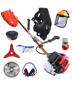 MOTOCOASA PE BENZINA ALFA 7* 7000 PROFESSIONAL, 8 ACCESORII INCLUSE, 12000RPM, 58CC, 7CP + Prasitoare, Cultivator si Accesoriu tip fierastrau