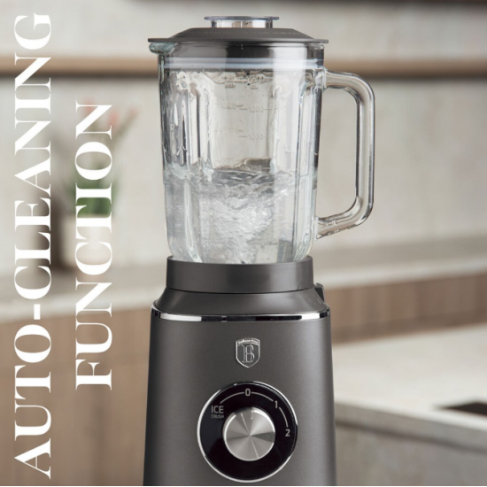 Blender Berlinger Haus Antracit, 1000W, 1.5L, 2 viteze, functie de auto-curatare
