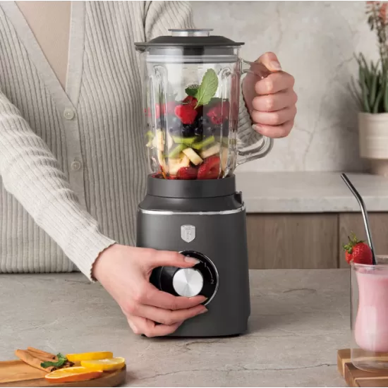 Blender Berlinger Haus Antracit, 1000W, 1.5L, 2 viteze, functie de auto-curatare