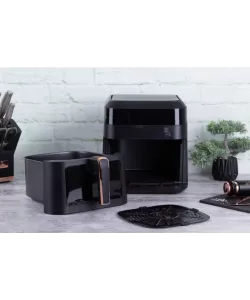 Friteuza cu aer cald, Berlinger Haus, 1300 W, 6.3 l, LED, Negru