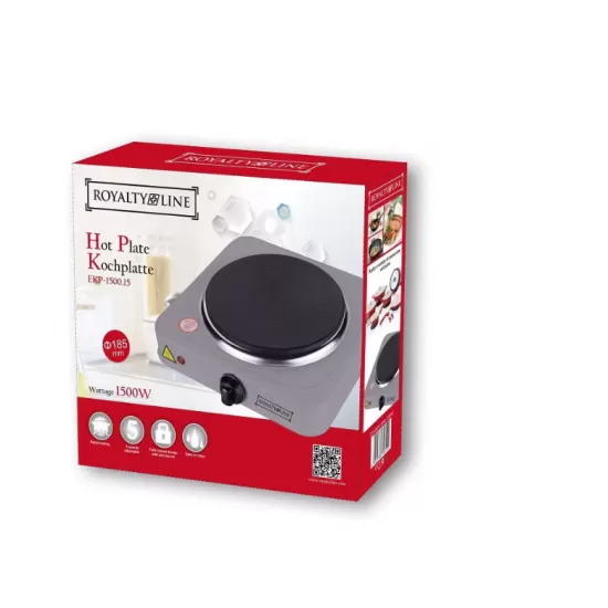 Plita electrica RL-EKP-1500.15 SILVER, 1500 W, o zona gatit, 5 trepte, indicator LED, argintiu