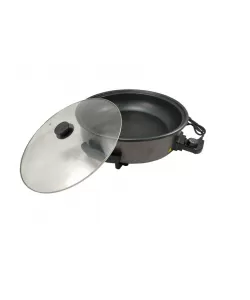 Tigaie electrica marmorata cu capac de sticla, Royalty Line, RL-PP42XXL, Negru, 42 cm, XXL, 1500W