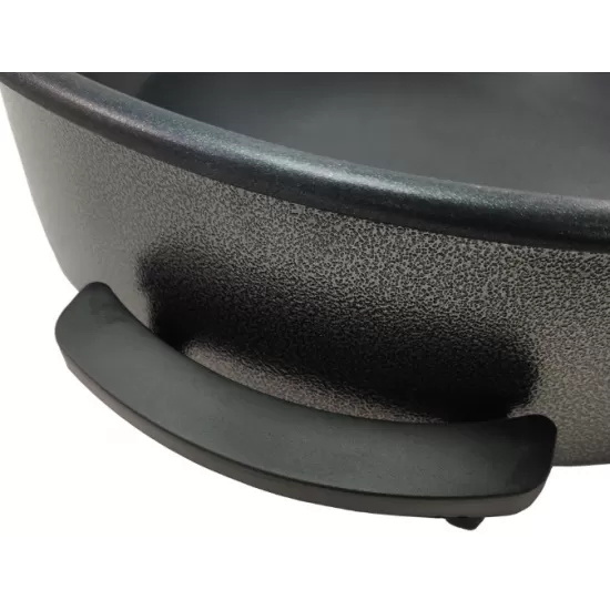 Tigaie electrica marmorata cu capac de sticla, Royalty Line, RL-PP42XXL, Negru, 42 cm, XXL, 1500W