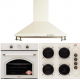 Pachet incorporabil Rustic, Cuptor electric Hausberg HB-8050, Clasa A, 57l, Ventilatie, Bej + Plita Incorporabila HB-570, 4 arzatoare, Gaz, Sticla + Hota decorativa HB-1500, 60cm, Filtru din aluminiu, Bej