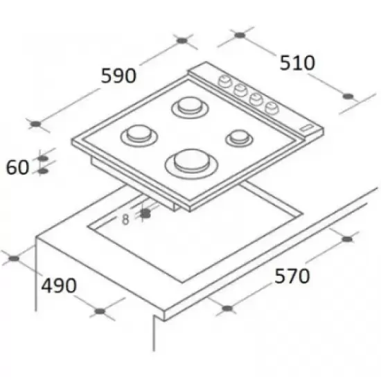 Pachet incorporabil Rustic, Cuptor electric Hausberg HB-8050, Clasa A, 57l, Ventilatie, Bej + Plita Incorporabila HB-570, 4 arzatoare, Gaz, Sticla + Hota decorativa HB-1500, 60cm, Filtru din aluminiu, Bej
