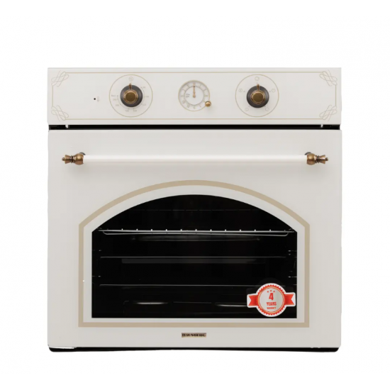 Pachet incorporabil Rustic, Cuptor electric Hausberg HB-8050, Clasa A, 57l, Ventilatie, Bej + Plita Incorporabila HB-570, 4 arzatoare, Gaz, Sticla + Hota decorativa HB-1500, 60cm, Filtru din aluminiu, Bej