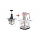 TOCATOR ELECTRIC 1+1(MANUAL) MOTOR PUTERNIC - 1000 W ,6 LAME ,1 BOL INOX 3L SI 1 BOL DIN STICLA 3L