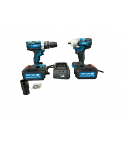 Set Pistol Impact Roti + Bormasina Autofiletanta CMP-1686,  2 Baterii Incluse,48V 8Ah,