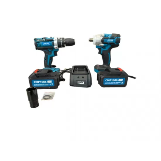 Set Pistol Impact Roti + Bormasina Autofiletanta CMP-1686, 2 Baterii Incluse,48V 8Ah