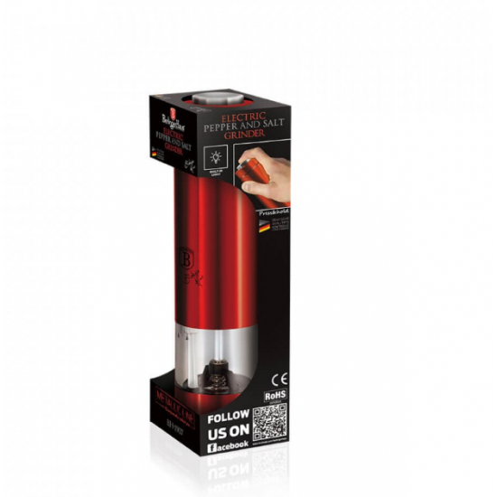 Rasnita electrica pentru sare si piper Burgundy Metallic Line Berlinger Haus BH 1907