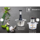 TOCATOR ELECTRIC 1+1(MANUAL) /MOTOR PUTERNIC - 1000 W, 6 LAME ,1 BOL INOX 3L SI 1 BOL DIN STICLA 3L