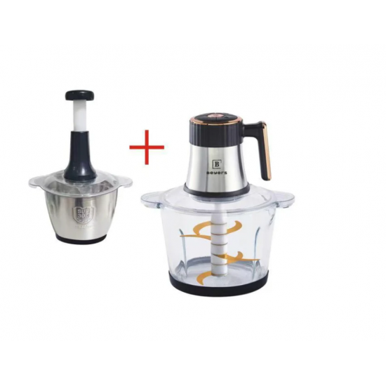TOCATOR ELECTRIC 1+1(MANUAL) /MOTOR PUTERNIC - 1000 W, 6 LAME ,1 BOL INOX 3L SI 1 BOL DIN STICLA 3L