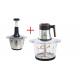 TOCATOR ELECTRIC 1+1(MANUAL) /MOTOR PUTERNIC - 1000 W, 6 LAME ,1 BOL INOX 3L SI 1 BOL DIN STICLA 3L