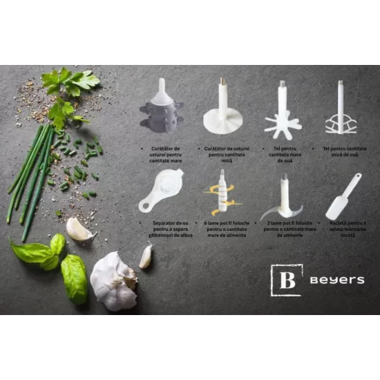 TOCATOR ELECTRIC 1+1(MANUAL) /MOTOR PUTERNIC - 1000 W, 6 LAME ,1 BOL INOX 3L SI 1 BOL DIN STICLA 3L