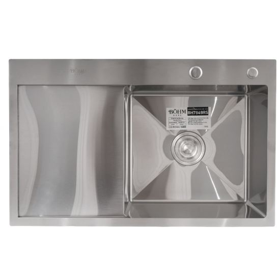 Chiuveta Bucatarie Inox alimentar SUS304 BÖHM BH7849RS Satin 780x490x215 mm