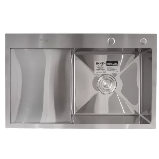 Chiuveta Bucatarie Inox alimentar SUS304 BÖHM BH7849RS Satin 780x490x215 mm