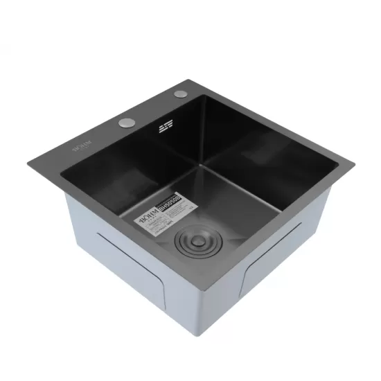 Chiuveta de bucatarie din inox alimentar SUS304 BH5050B BÖHM Nano Black 500X500X215 mm