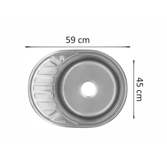 Chiuveta bucatarie inox anticalcar Freddo ERT-SN 9006, Cuva dreapta, 59x45 cm