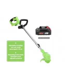 Motocoasa Electrica Motoyama, 1500W cu 2 Acumulatori 48V, Roti Detasabile si 3 Unghiuri de Taiere – Accesorii Incluse, Design Rezistent din ABS si Metal, Verde