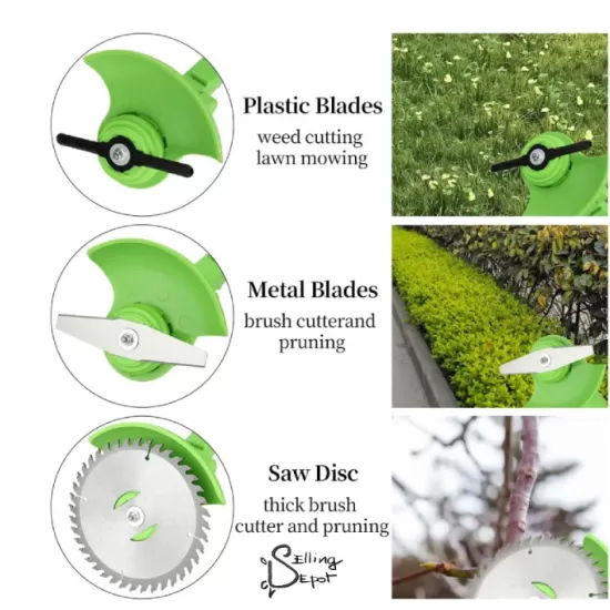 Motocoasa Electrica Motoyama, 1500W cu 2 Acumulatori 48V, Roti Detasabile si 3 Unghiuri de Taiere – Accesorii Incluse, Design Rezistent din ABS si Metal, Verde