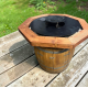 Plita rotunda premium – model rustic cu butoi din salcam