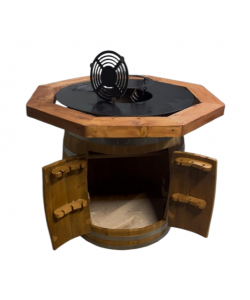  Plita rotunda premium – model rustic cu butoi din salcam 