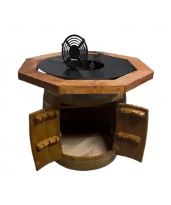  Plita rotunda premium – model rustic cu butoi din salcam 