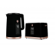 Set fierbator electric si prajitor de paine Berlinger, negru-rose gold, functie de mentinere la cald si 7 niveluri de prajire