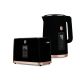 Set fierbator electric si prajitor de paine Berlinger, negru-rose gold, functie de mentinere la cald si 7 niveluri de prajire