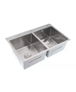 Chiuveta de bucatarie dubla din inox alimentar BH7849DS BÖHM Satin 780x490x215 mm