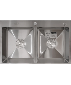 Chiuveta de bucatarie dubla din inox alimentar BH7849DS BÖHM Satin 780x490x215 mm