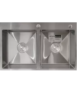 Chiuveta de bucatarie dubla din inox alimentar BH7849DS BÖHM Satin 780x490x215 mm