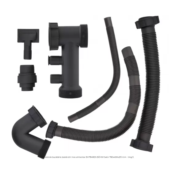 Chiuveta de bucatarie dubla din inox alimentar BH7849DS BÖHM Satin 780x490x215 mm