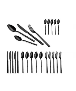 Set de tacamuri din inox, 24 bucati, Berlinger Haus, Black Mirror Collection, BH/3074, negru