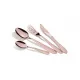 Set tacamuri 4 piese cu husa textila pentru calatorii, finisaj oglinda, rose gold - BH/3083