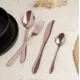 Set tacamuri 4 piese cu husa textila pentru calatorii, finisaj oglinda, rose gold - BH/3083