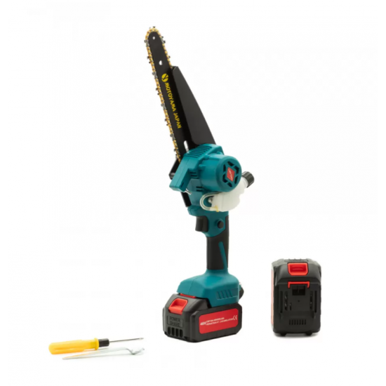 Set foarfeca + mini drujba si tija telescopica Motoyama Japan, 4 acumulatori 48V 8 ah