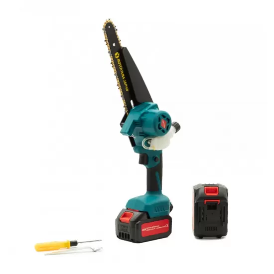 Set foarfeca + mini drujba si tija telescopica Motoyama Japan, 4 acumulatori 48V 8 ah