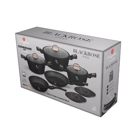 Set vase de gatit 10 piese, colectia Black Rose - BH/8168N