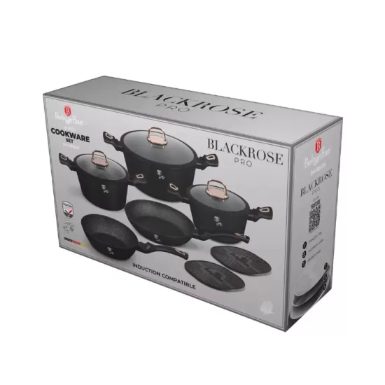 Set vase de gatit 10 piese, colectia Black Rose - BH/8168N