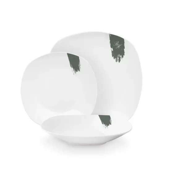 Set farfurii 18 piese din portelan Green Matt Berlinger Haus BH 10205