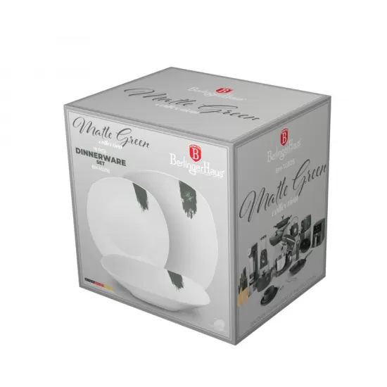 Set farfurii 18 piese din portelan Green Matt Berlinger Haus BH 10205
