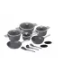 Set oale si tigai cu capace, 15 piese Aspen Berlinger Haus BH 8245, antiaderente, gri, design modern