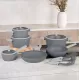 Set oale si tigai cu capace, 15 piese Aspen Berlinger Haus BH 8245, antiaderente, gri, design modern