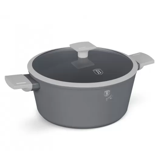 Cratita cu capac si strecuratoare, 28×12,4 cm – 6,1L, aluminiu forjat cu strat titan antiaderent BH/8287